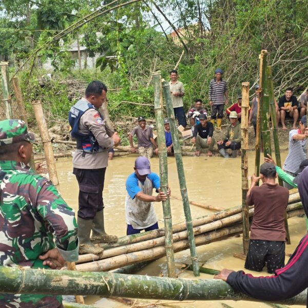 Polsek Batangan Bersama Forkopimcam Bergerak Cepat Tangani Jebolnya Tanggul Sungai Gandam