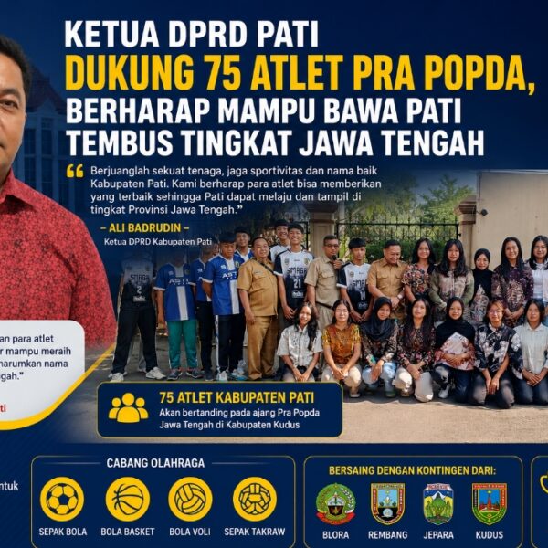 Ketua DPRD Pati Dukung 75 Atlet Pra Popda, Berharap Mampu Bawa Pati Tembus Tingkat Jawa Tengah